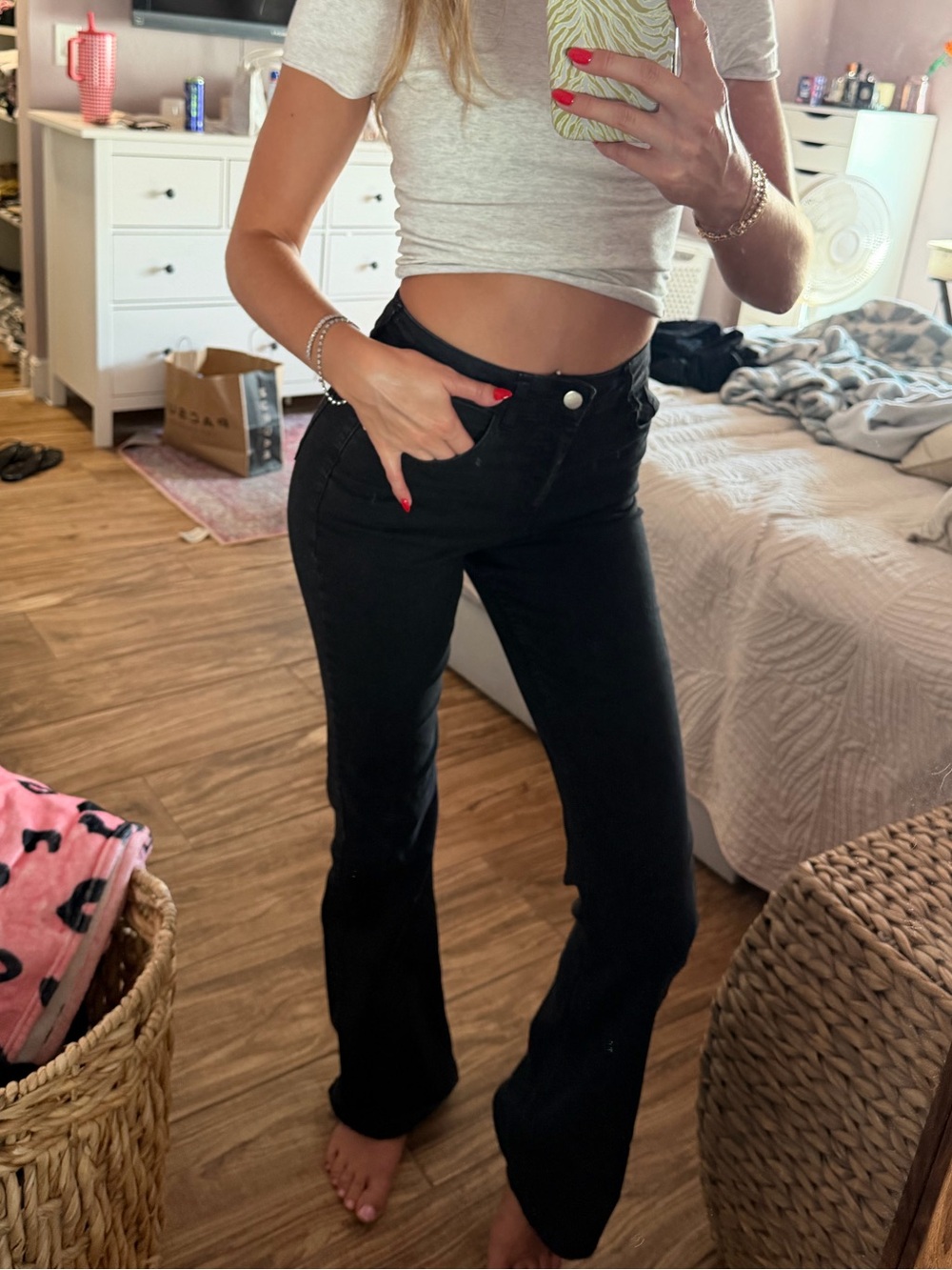 Black High-Rise Boot leg jeans